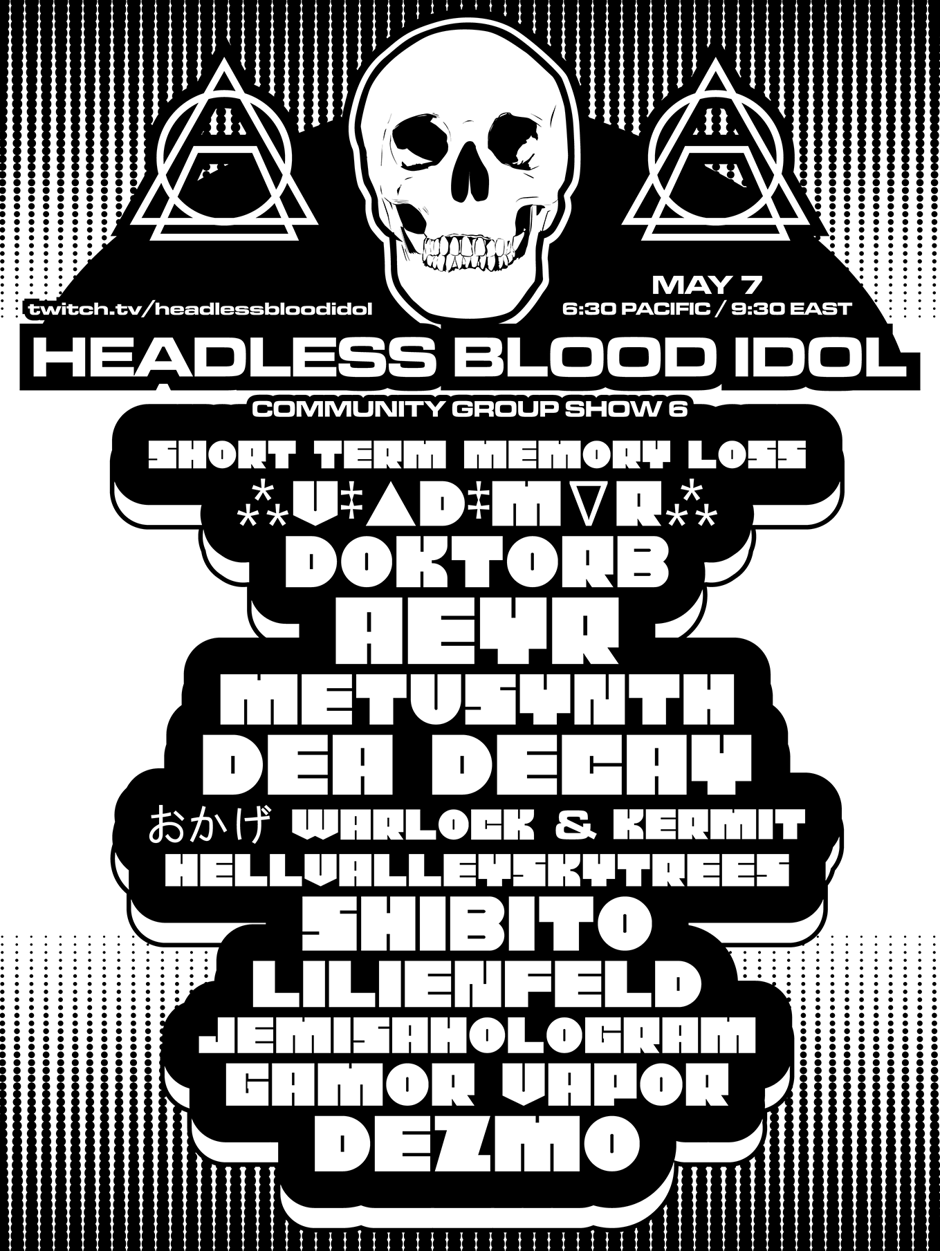 HEADLESS BLOOD IDOL GROUP SHOW 5 - FLYER BY MALARIA LABS